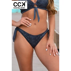 Kép 2/3 - Szürke kígyómintás, hagyományos fazonú, megkötős bikini alsó