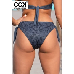 Kép 1/3 - Szürke kígyómintás, hagyományos fazonú, megkötős bikini alsó