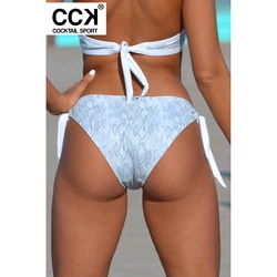 Kép 1/3 - Fehér kígyómintás, hagyományos fazonú, megkötős bikini alsó