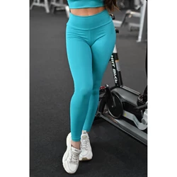 Kép 1/2 - Türkizzöld (egypt) basic magasderekú női fitness sport leggings