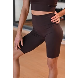 Kép 2/3 - Barna basic, magasderekú női fitness biciklis short