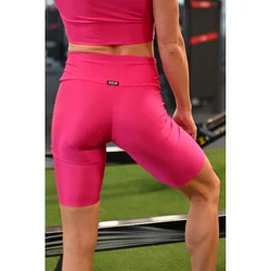 Kép 3/3 - Magenta fényes, magasderekú női fitness biciklis short