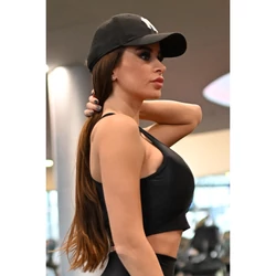 Kép 3/5 - Fitnesz fényes crop trikó, fekete