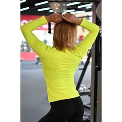 Kép 4/4 - Fitnesz hosszú ujjú felső, neonsárga
