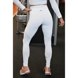 Kép 3/3 - Fehér  "mesh" betétes női fitness sport leggings