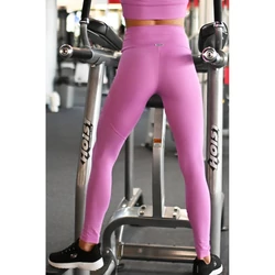 Kép 3/3 - Világos orgonalila, "mesh" betétes női fitness sport leggings