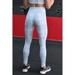 Kép 2/2 - Fehér kígyómintás "V" derekú női fitness sport leggings