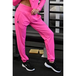 Kép 1/3 - Pink (rosa shocking) basic magasderekú női melegítő nadrág