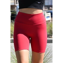 Kép 1/2 - Bordó basic, magasderekú női fitness középhosszú short