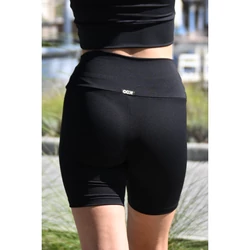Kép 3/3 - Fekete basic, magasderekú női fitness középhosszú short