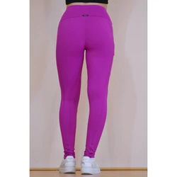 Kép 7/10 - Zsebes, basic magasderekú női fitness sport leggings, fukszia