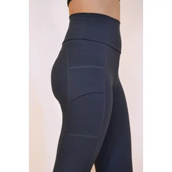 Kép 4/4 - Zsebes, basic magasderekú női fitness sport leggings, grafitszürke