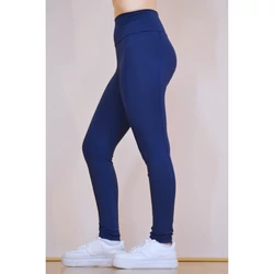 Kép 5/9 - Zsebes, basic magasderekú női fitness sport leggings, sötétkék