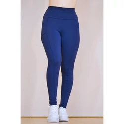 Kép 9/9 - Zsebes, basic magasderekú női fitness sport leggings, sötétkék