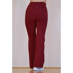 Kép 9/13 - Bordó (fresa) basic magasderekú, bő szárú leggings