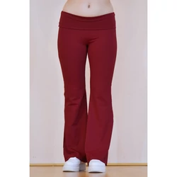Kép 12/13 - Bordó (fresa) basic magasderekú, bő szárú leggings