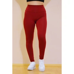 Kép 1/7 - Bordó (fresa) basic magasderekú női fitness sport leggings