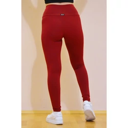 Kép 5/7 - Bordó (fresa) basic magasderekú női fitness sport leggings