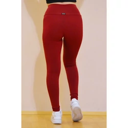 Kép 6/7 - Bordó (fresa) basic magasderekú női fitness sport leggings