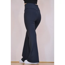 Kép 3/8 - Grafitszürke basic magasderekú, bő szárú leggings