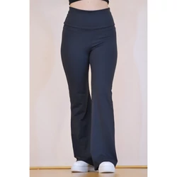 Kép 8/8 - Grafitszürke basic magasderekú, bő szárú leggings