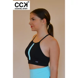 Kép 2/3 - Fekete - vízkék basic betétes sport top