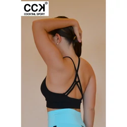 Kép 3/3 - Fekete - vízkék basic betétes sport top