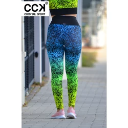Kép 3/3 - "Splash" magasderekú női fitnesz leggings, kék színátmenetes