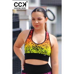 Kép 1/3 - &quot;Splash&quot; crop top, korall színátmenetes