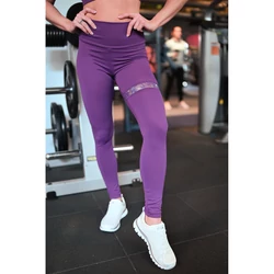 Kép 1/3 - Padlizsán lila hologram combfix betétes, magasderekú női fitness sport leggings