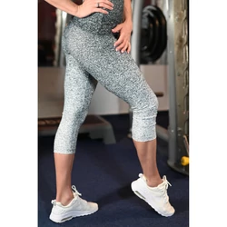 Kép 3/5 - Melange fekete-fehér női fitnesz capri nadrág