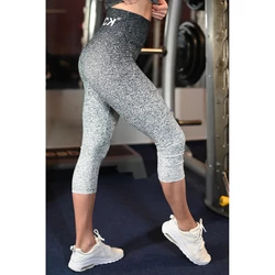 Kép 1/5 - Melange fekete-fehér női fitnesz capri nadrág