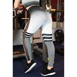 Kép 3/4 - Melange fekete-fehér, tüll betétes női fitnesz boka nadrág