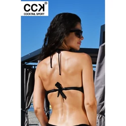Kép 3/3 - Extra fényes, csiszolt fekete, push up bandeau bikini felső