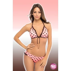 Kép 1/3 - Fodros, mintás háromszög bikini, féltangával