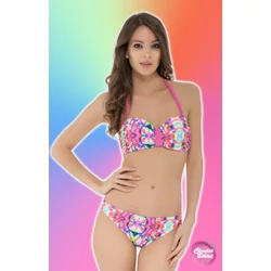 Kép 1/3 - Batikolt mintás push up bandeau bikini, fix alsóval.