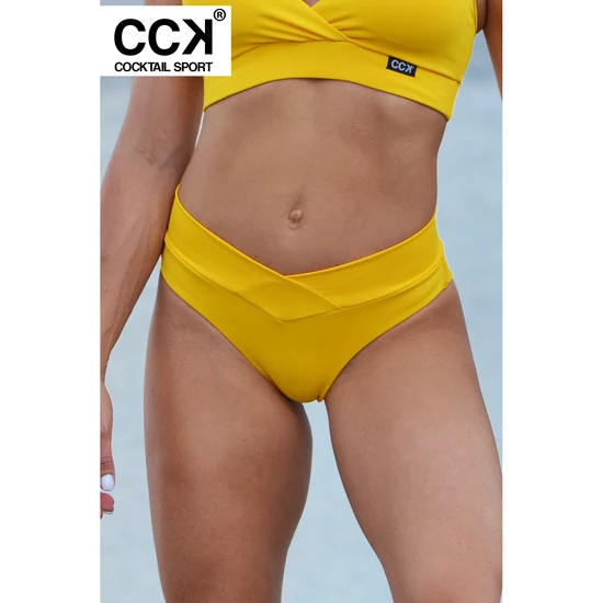 Napsárga basic, magasított fazonú brazil tanga