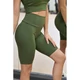 Khakizöld basic, magasderekú női fitness biciklis short