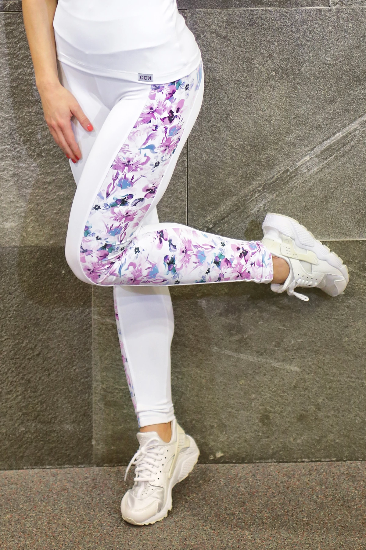 FLOWERS WAVE LEGGINGS, FEHÉR